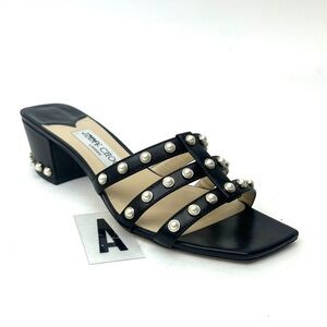 Jimmy Choo Hazal Imitation Pearl Cage Slide Sandal sz 8